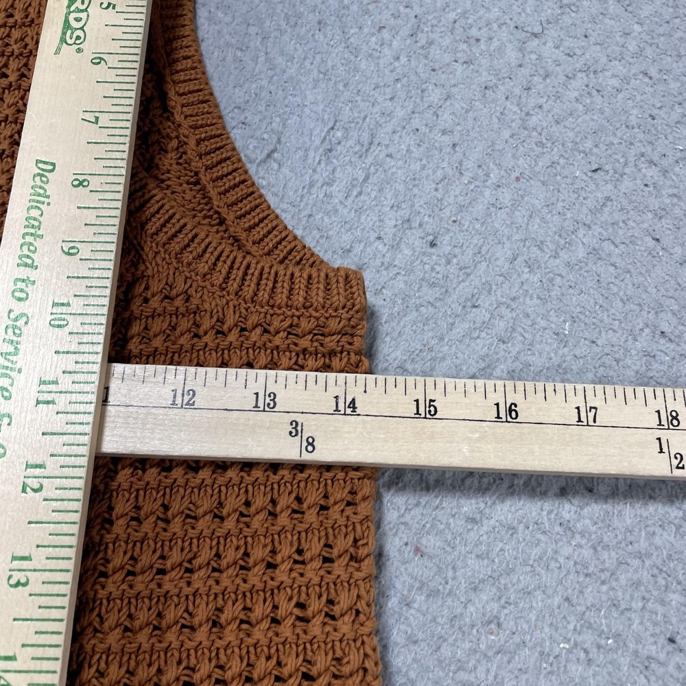 Madewell Sweater Vest Womens Small Brown Textured Knit Sleeveless Tank Top - Picture 4 of 6